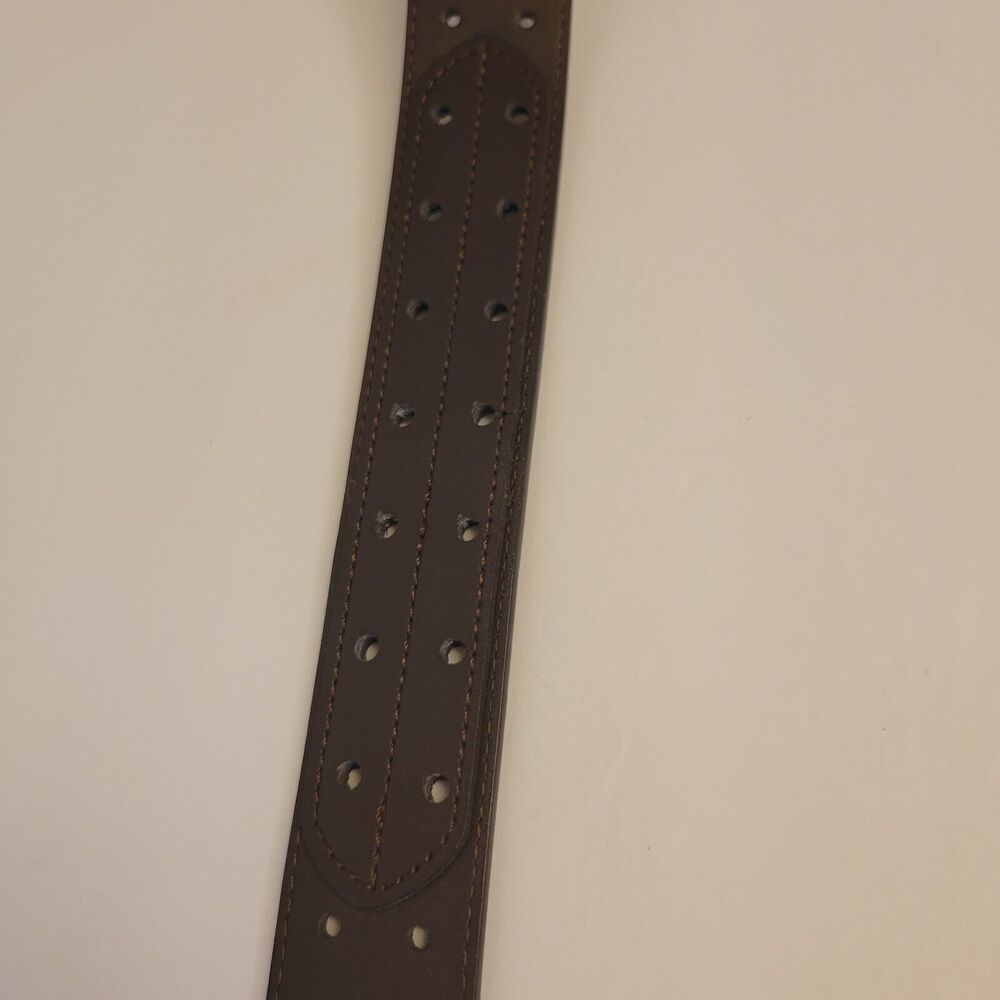 Genuine Leather King Size 56/58 Brown Double Prong Mens Belt - Picture 10 of 10